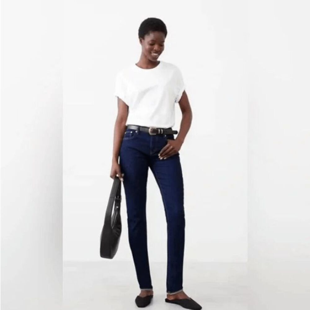 Banana Republic Women's Premium Denim Dark Blue Girlfriend Straight Jeans size 3